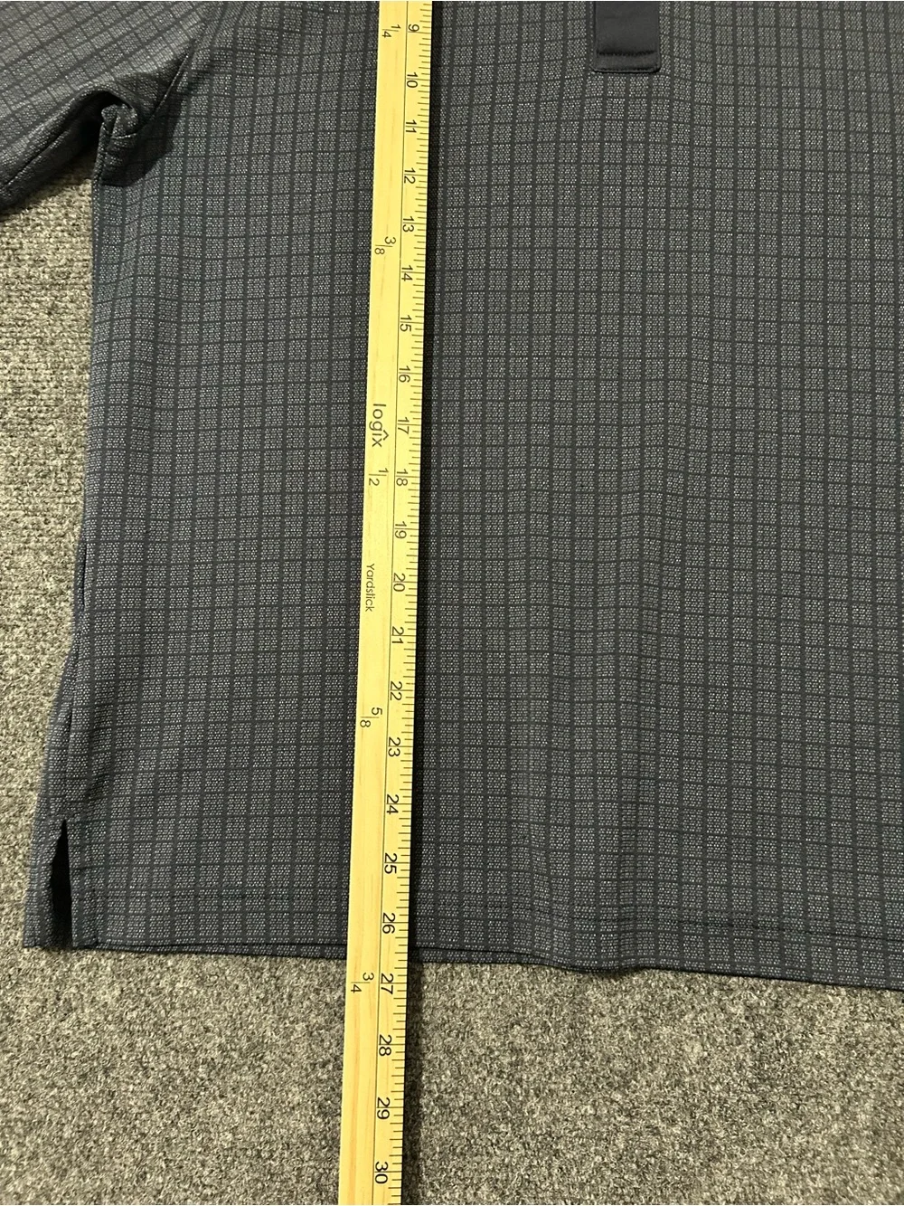 PGA Tour Navy Grid-Print Polo